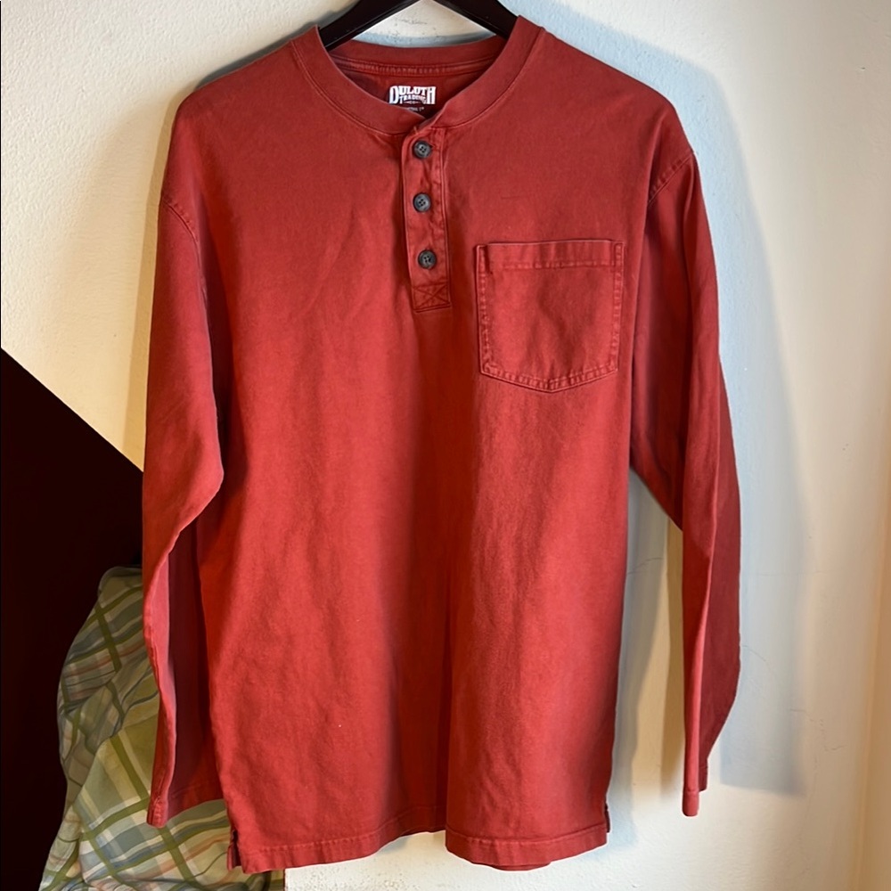 Long‎ tail  T M Rust 3 Button Pullover Jersey Duluth Trading Company